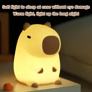 Cute Silicone Capybara Night Lights, Portable USB Rechargeable Touch Control Lamp,Capybara Silicone Lamp With Timing Function For Home Bedroom Decor
