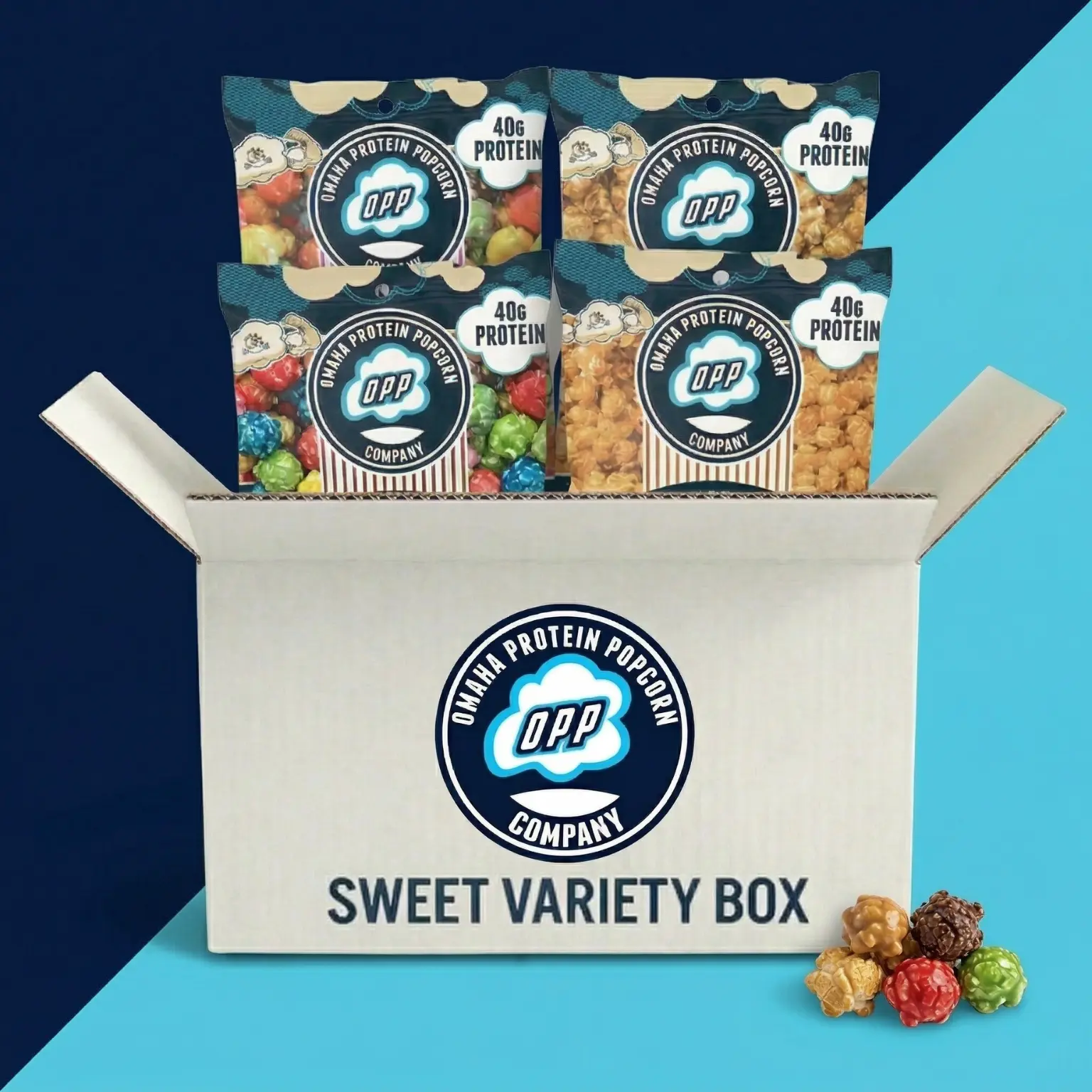 Sweet Omaha Protein Popcorn Variety Box Sweet Omaha Protein Popcorn Variety Box