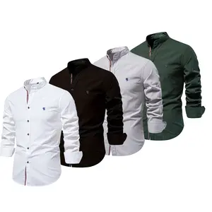 Men's Linen Blend Shirt -Casual Long Sleeve for Spring Summer, Breathable Office & Travel Wear, Relaxed Fit Solid Color Top