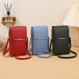 Women's Crossbody Leather Phone Bag - Touchscreen Compatible, Multi-Pocket Organizer with Adjustable Strap, Vintage Fashion Versatile Light Luxury Shoulder Purse, Ideal for Daily Commute & Travel