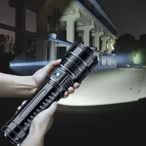 Rechargeable Waterproof LED Flashlights, Super Bright Laser Bead Flashlight, Portable Flashlight for Outdoor Camping Emergency