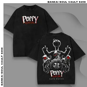 Poppy Playtime Safe Haven T-shirt Unisex Vintage Wash Graphic T-shirt Hoodie Sweatshirt Tank Top Retro Horror Game Inspired Tee.