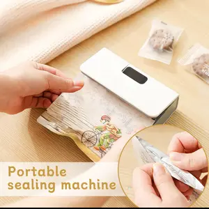 Portable sealing machine, suitable for sealing snack, coffee, and pet food packaging, with bag-cutting function, rechargeable, compact food storage sealing device, kitchen appliances