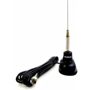 Hustler  44 in. Trunk Lip Mount CB Antenna with Spring 17 ft. Cable, Black