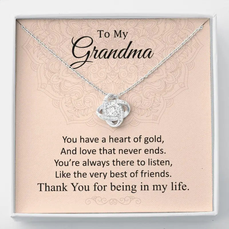 Grandmother Necklace, Mothers Day Gift For Grandma / Nana From Granddaughter/ Grandson, Grandma Birthday Necklace Gift, Unique Grandma Gifts, Mother's day Gift Necklace With Meaningful Message Card Inside & Box