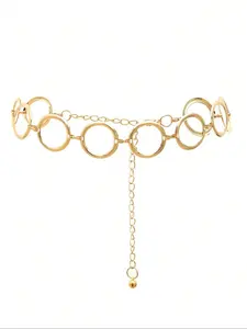 Women's Punk Style Geometric Ring Linked Body Chain, Fashion Body Jewelry for Party, Daily Clothing Decor, Trendy All-match & Exquisite Jewelry for Birthday Gift