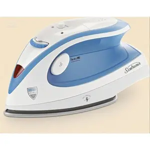 Dual Voltage Travel Steam Iron, Compact Portable Design, Non-Stick Soleplate for Smooth Gliding, Soft Touch Handle with Vertical Horizontal Use, Lightweight for Easy Packing, White and Blue Color