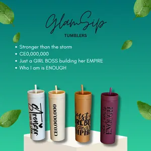 Girl Interrupted Collection Set 2 Makeup Bronze Tumblers Stronger Than the Storm Gold Metallic Copper Bronze Deep Merlot Empowered Bold Fearless