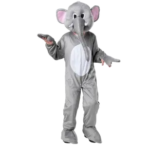 Elephant Mascot Costume for Kids - Grey Jumpsuit with Hand and Shoe Covers - Perfect for Halloween, Animal Theme Party, School Play -  Cosplay Costume