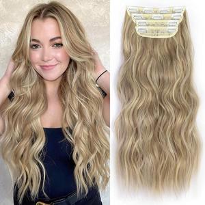 【Flash Sale】Long Hair Extensions for Women Wavy Synthetic Hair Clip ins Thick Hairpieces for Women Girls