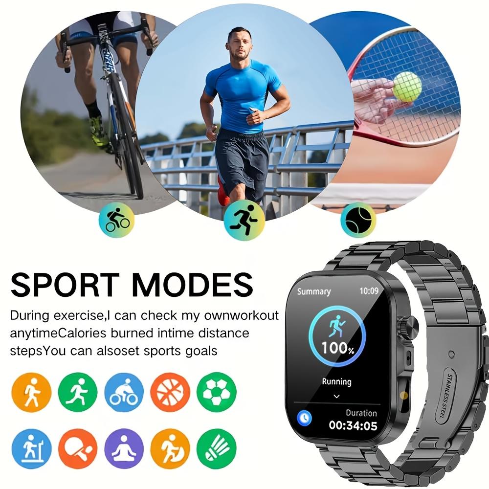 2026 New HD Full-Touch Smartwatch for Men and Women - Wireless Calling/Texting/Multiple Sports Modes/Remote Camera Control/Fitness Tracker/Outdoor LED Lighting, Compatible with Android and iPhone, USB Charging, Alloy Case/Silicone Strap/Metal Strap