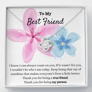 Sentimental Birthday Gift for Best Friend, Necklace and Card for Best Friend, Jewelry for Sister and Best Friend, Gift for Best Friend Personalized Jewelry, Custom Message Card, Gift Box