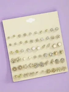 30 Pairs Unique Earrings Set, Versatile Small Design Ear Jewelry, Fashion Jewelry, Stylish and Trendy Accessory for Women, Flower Earrings