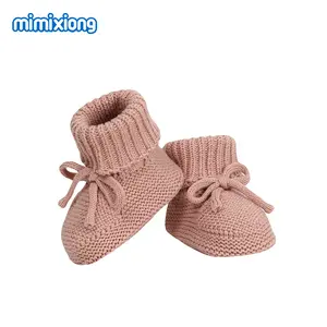 MIMIXIONG Infant Baby Knitted Cotton Newborn Socks Shoes Booties - Soft Comfortable Versatile Newborn Friendly for Everyday Wear