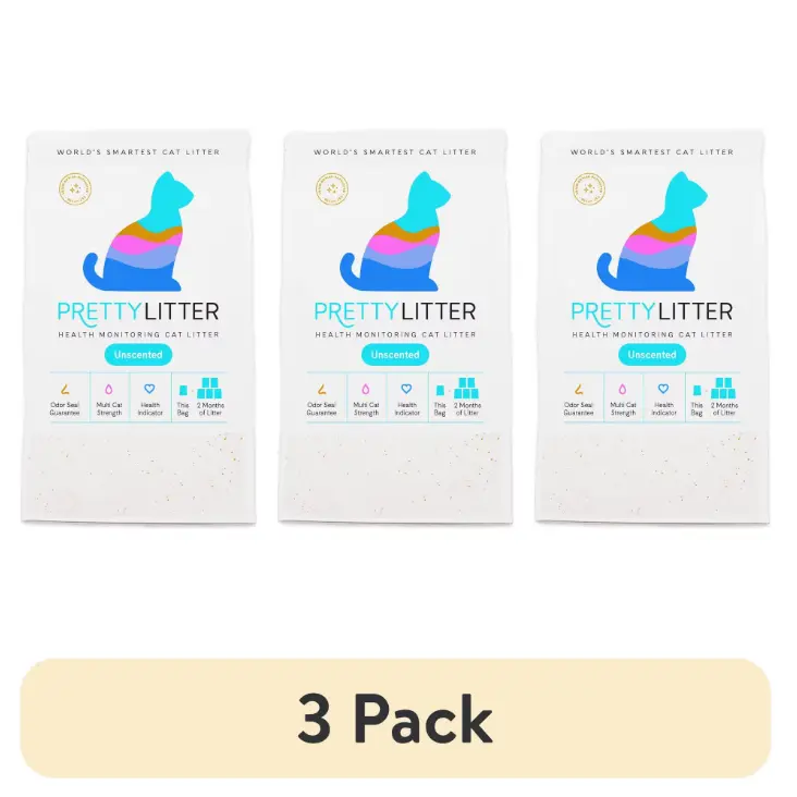 (3 pack) PrettyLitter Cat Litter - 8 lb Health Monitoring Cat Litter