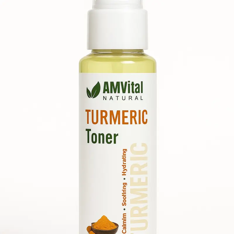 AMVital 30ml Turmeric Face Toner - Gentle Exfoliating Dark Spot Corrector, Soothing Hydrating Unisex Facial Mist Spray, Cleansing Radiant Complexion Boost, Alcohol-Free Chemical-Free Adult Skincare