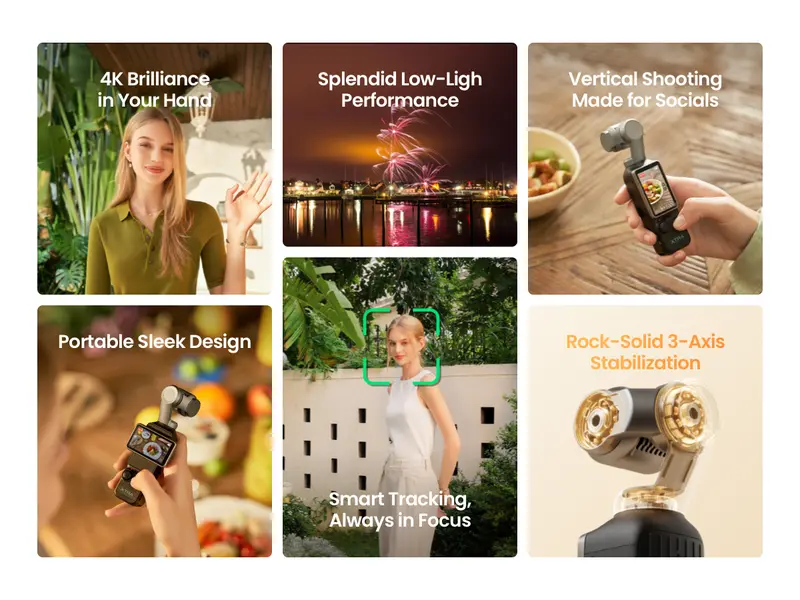 Product Introduction of Xtra Muse Vlogging Camera with 1'' CMOS 4K/120fps Videos 3-Axis Gimbal Stabilizer Fast Focusing Face/Object Tracking Portable Handycam Camcorder 4