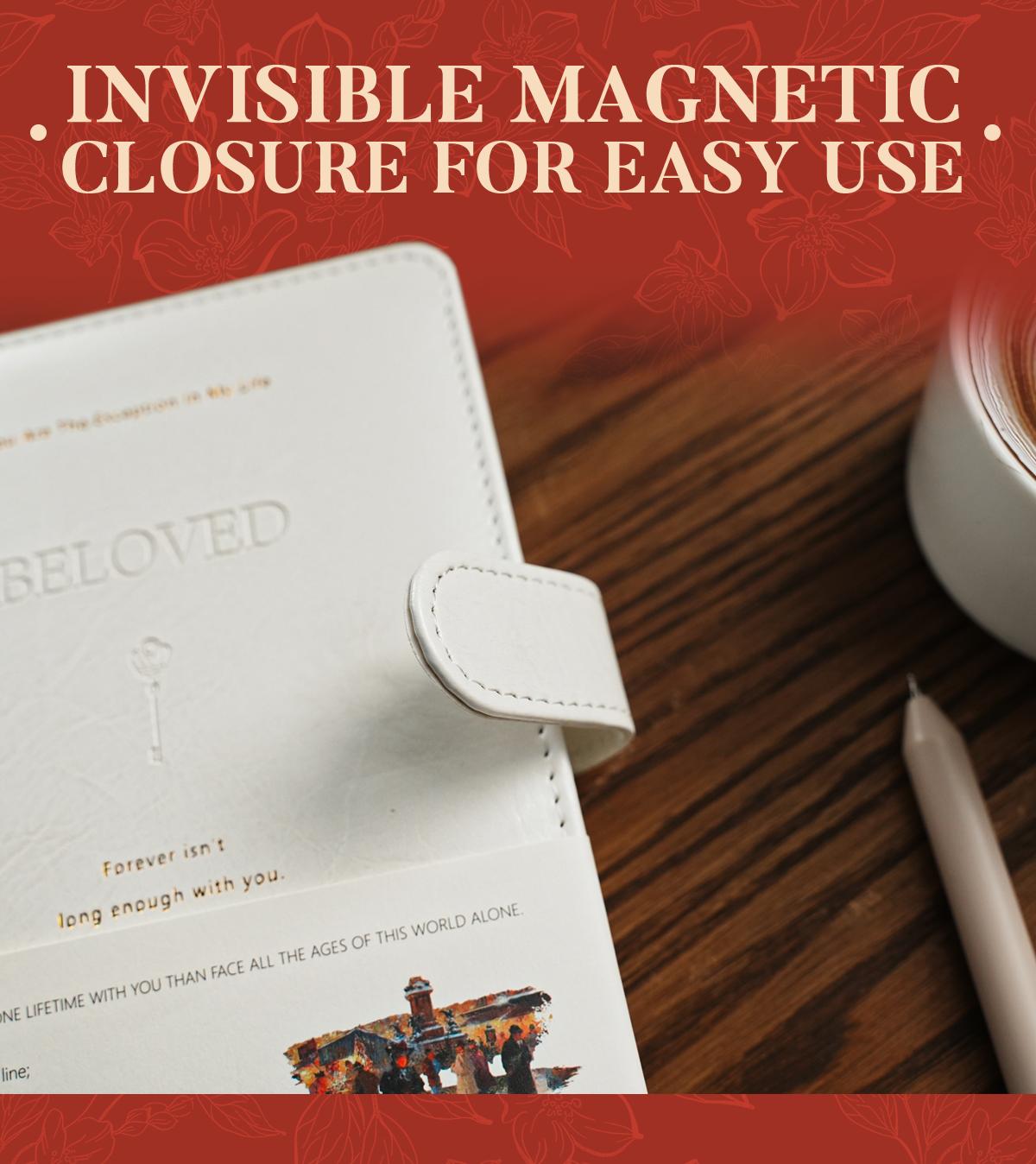 Love Journal Notebook, Magnetic PU Leather Diary, Romantic Couple Notebook, Daily Writing and Study Notes Book, Minimal Planner, Dating Memory Journal, Gift for Him Her