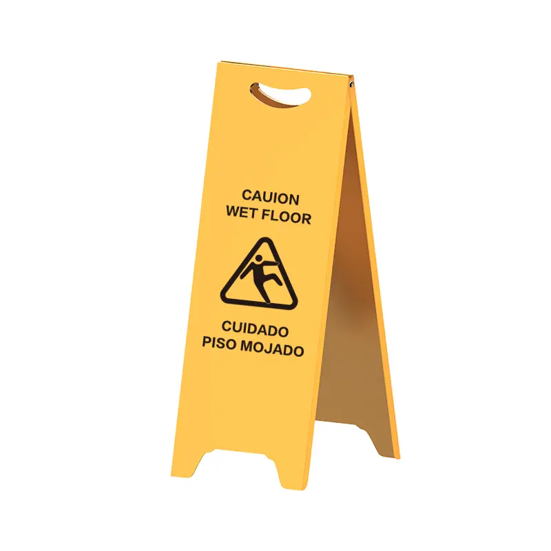 Foldable A-Frame Wet Floor Warning Sign, Bilingual High Visibility Safety Stand for Commercial Use (Mall, Office, Restaurant, Warehouse)