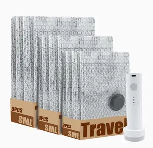 Portable Electric Pump Vacuum Storage Bags with 4500Pa Suction, 1500mAh USB Rechargeable, Space-Saving Travel Luggage Organizer for Cruise Vacations and Home Use. Vacuum Compression Seal Bags for Storing Clothes, Bedding