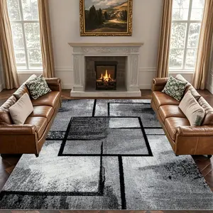 1pc Luxurious Velvet Area Rug Featuring a Easy Geometric Retro Design It Has a Non-Slip Backing And Is Machine Washable Made from 100% Polyester Fiber Ideal for High-Traffic Spaces Like Living Rooms Bedrooms Kitchens
