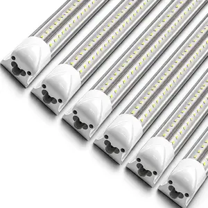 LED Shop Lights 6 Pack, V-Shaped Integrated Fixture, T8 4FT Light Tube, 45W 6300LM 5000K  White LED Shop Lights for Garage Workshop Basement