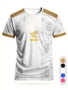 Mexican Men's Soccer Jersey, Football Jersey & Youth Comfortable Sport Shirt with Maya Civilization Print, Aztec Beast Design, Perfect for Training & Gifts