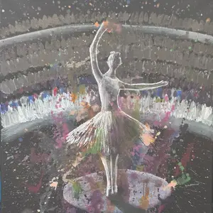 Ballerina that dances with color acrylic painting - Artistic Dance