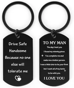 Valentine's Day Gifts for Him Men Anniversary Birthday Gift for Men Boyfriend Husdand Drive Safe Keychain for Men Boyfriend Husband Couple Gifts from Girlfriend Wife Mens Valentine's day gift