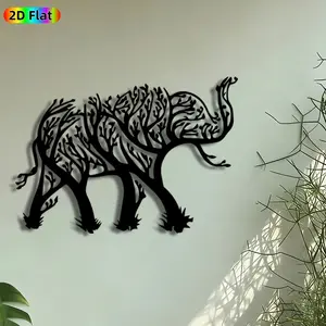 1pc Tree of Life Elephant Metal Wall Art, Nature-Inspired Elephant Statue Mural, Intricate Craftsmanship, Perfect for Housewarming, Earth Day Decor, Perfect for Living Room Garden Fence Patio Wall Decor, Ideal Gift for Wildlife & Nature Enthusiasts.