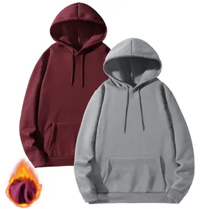 Holafish 2PCS Fleece Hoodies Adult Women Men Ultimate Sweatshirt Thicked Hoodie Polyester Cotton Blend Lavender Color H71