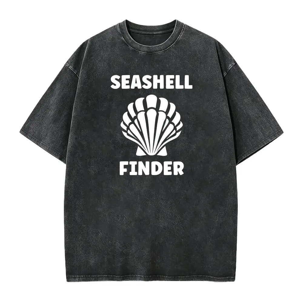 Ocean Funny Minimalist Shells Simple Quote Finder Seashell T-Shirt