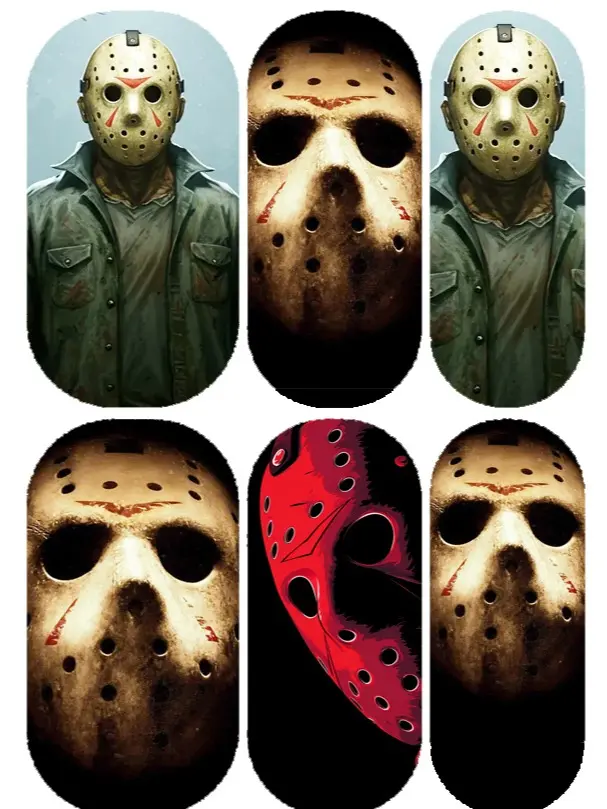 Jason V Waterslide Nail Decals | Halloween Nail Art