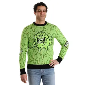 Ghostbusters Slimy Salutations Slimer Sweater for Adults