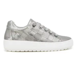 Jambu Womens Chloe Metallic Wide Slip On Sneakers Shoes Casual - Silver