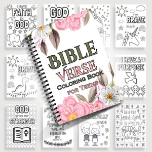 1PC Spiral-Bound Bible Devotional Coloring Book - Inspirational Scripture Designs for Adults, Perfect Relaxation Tool for Leisure Time, Ideal for Men & Women To Unwind & Spark Creativity 5.5x8.3 Inches
