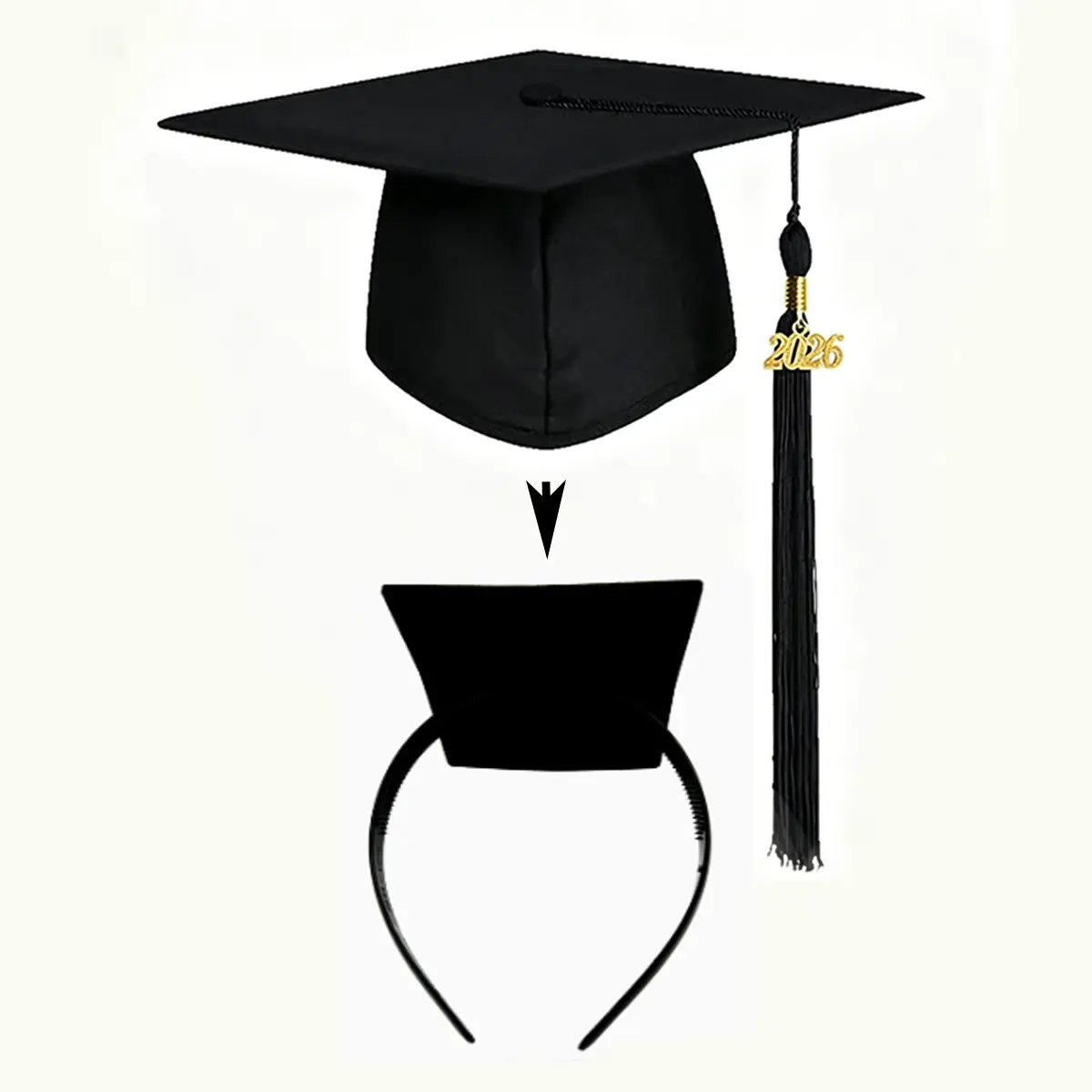 Graduation Cap Headband - Secure Anti-Fall Commencement Headband for Graduates, Commencement Headbands
