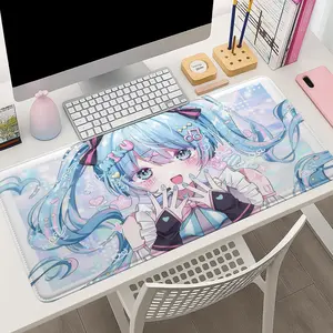 Anime Cute Desk Mat, Kawaii Hatsune Miku Gaming Mouse Pad, Keyboard Mat, Cute Miku Anime Desk Mat For Computer Accessories, Gift For Gamer