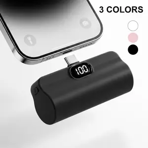 Portable 5000 Mah Capsule Charger, Fast 10W Charging, Type-C & Ports, Lightweight