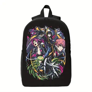 Geass Lelouch Of The Rebellion Anime Backpack - Lightweight, Adjustable Shoulder Straps, Zipper Closure, Machine Washable - Ideal for Daily Adventures & Commuting, Backpack for Travel