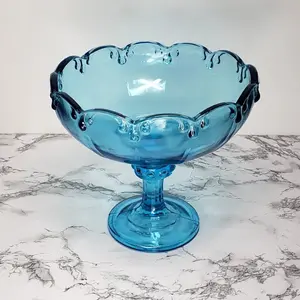 Indiana Teardrop Compote Ice Blue Vintage