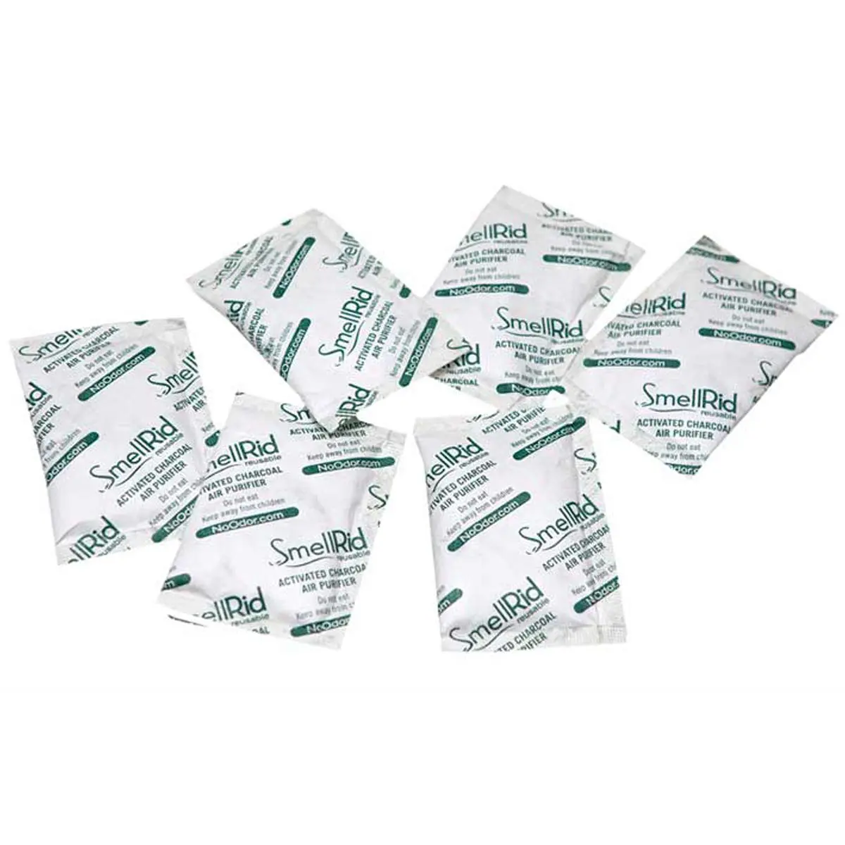 SMELLRID Reusable Activated Charcoal Smell Absorbent [20 Pack] - Small 25g (2.6" x 3.7") Pack Treats 12 Sq. Ft.- Premium Natural Odor Remover Packs for Small Spaces & Items