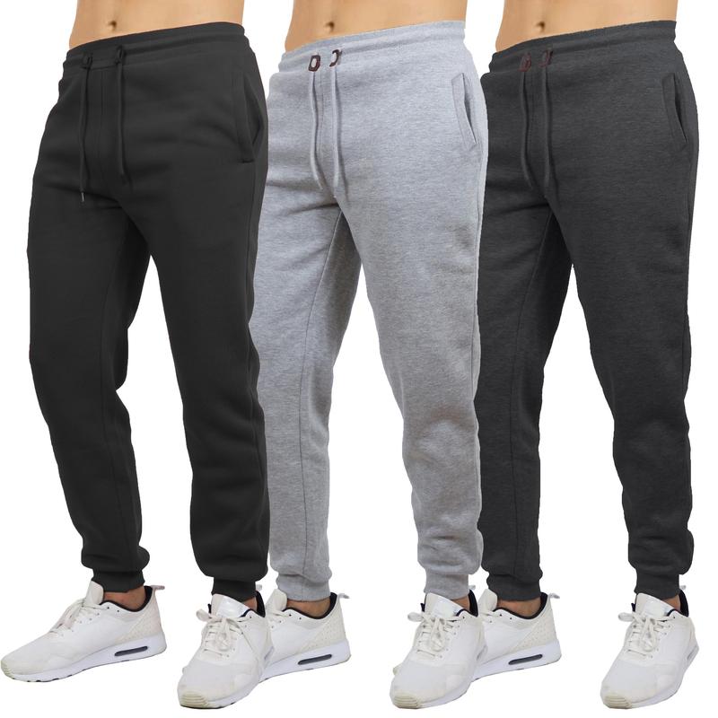 3-Pack Men's Slim Fit Fleece Lined Joggers (Sizes - S to 3XL)