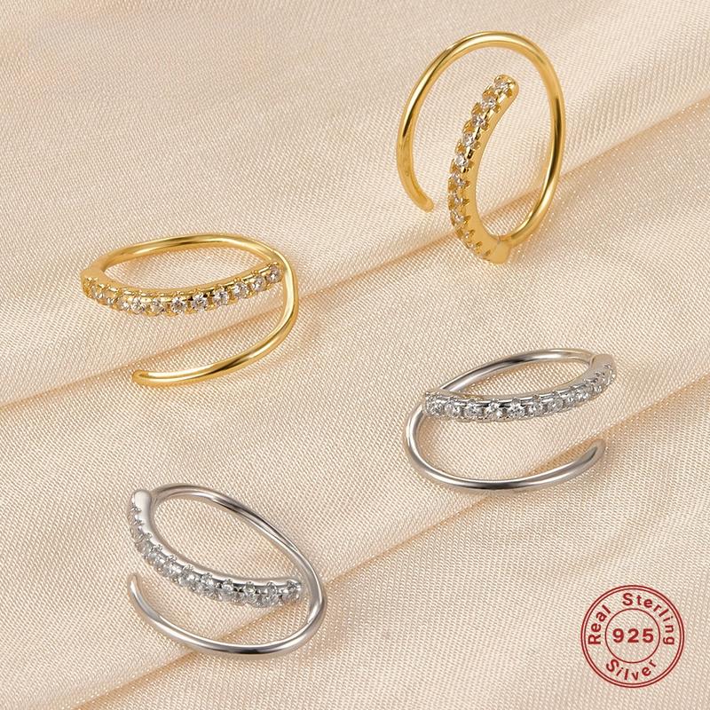 Oufer 20G 2PCS Titanium Spiral Double Rows Hoop Right Side Nose Rings Hoop Inner Diameter 8mm