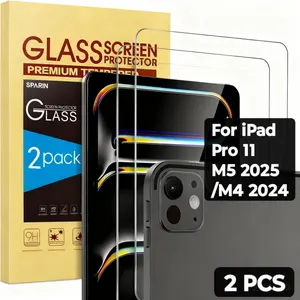 2-Pack Screen Protector for iPad Pro 11inch M5 2025/M4 2024 (6th Generation/5th Generation), [Fa ID and Apple Pencil Compatible] Scratch-Resistant Premium HD Tempered Glass Screen Protector
