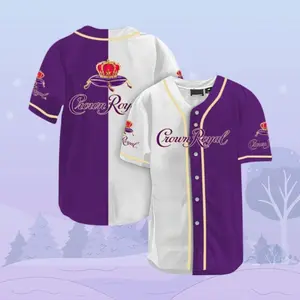 Crown Royal Baseball Jersey, Crown Royal Lover Jersey Women, Alcohol Label Baseball Jersey Shirt, Drinking Whisky Athletic Jersey Premium Baseball Shirt for Street Fashion, Casual Wear & Game Day Looks
