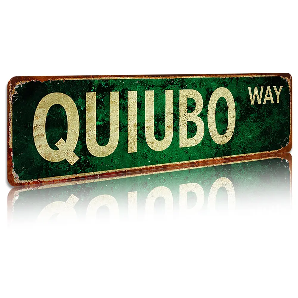 QUIUBO WAY Funny Spanglish Vintage Aluminium Metal Sign, 4x16in Easy-Hanging Waterproof Wall Plaque, Home Decor Products, Porch & Holiday Gift