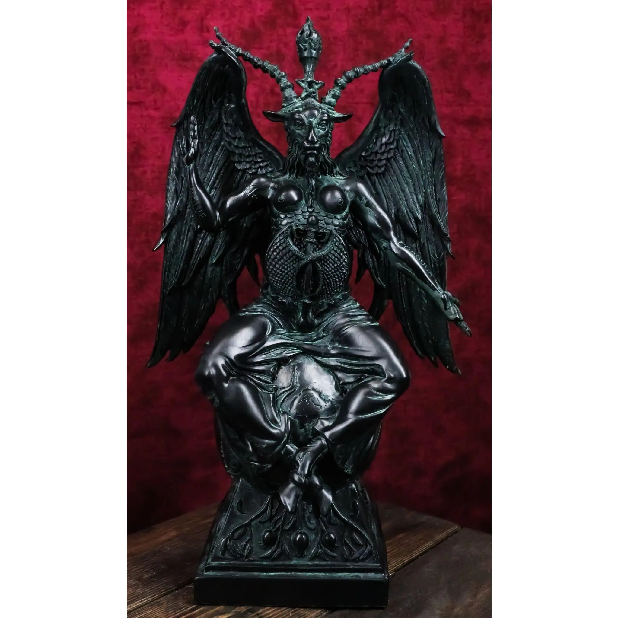 15"H Baphomet Sabbatic Goat Idol Occultic Statue Figurine Maxine Miller