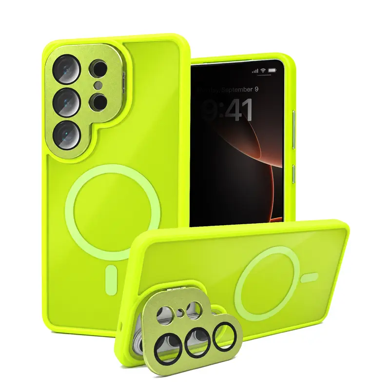 USUBIR [Free Ship] TPU Waterproof Smartphone Case - Magnetic Glossy Hard Casing for Samsung S26 Ultra, S25, S24, S23, Heavy Duty Protective Cover with Kickstand, Camera Guard, Scratch-Resistant Bumper, Slim Fit Cellphone Accessory