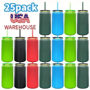 25pcs 16oz Gold Plated Stainless Steel Soda Can Cup - Double Wall Insulated Metal Tumbler with 5 Colors Lid, Straw, Gold Underneath, Portable Can Shape, Laser Engrave Compatible, Christmas Festive Gift for Drinks (Coffee, Beer), Gold Plated -5 Colors